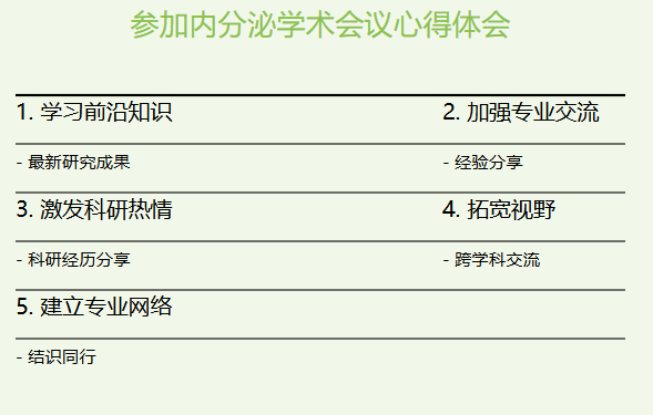 参加内分泌学术会议心得体会