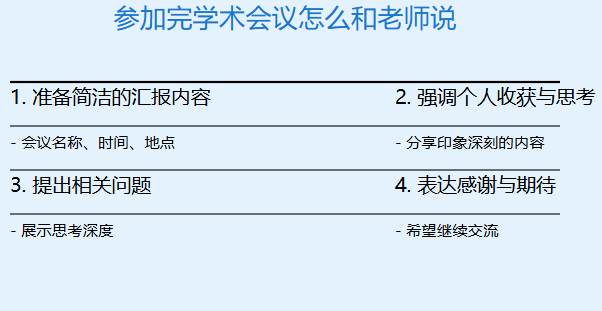 参加完学术会议怎么和老师说