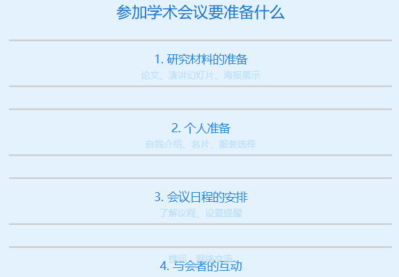 参加学术会议要准备什么