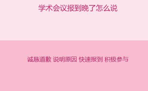 学术会议报到晚了怎么说