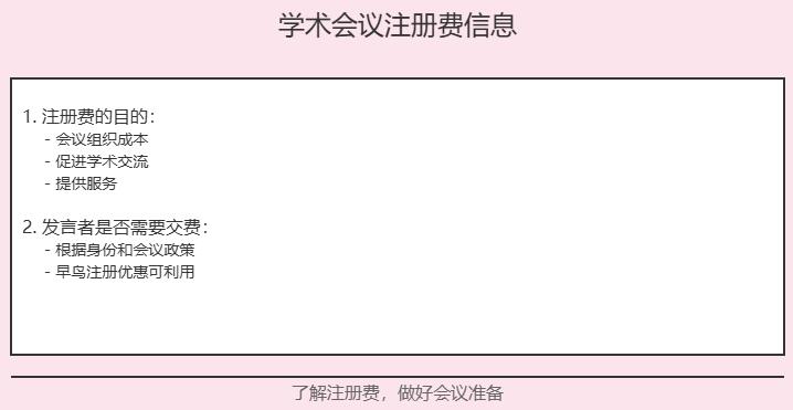 学术会议发言需要交注册费吗