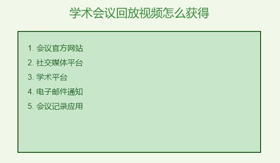学术会议回放视频怎么获得，在哪里看