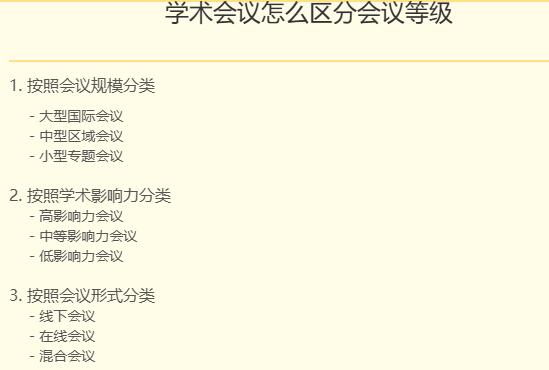学术会议怎么区分会议等级